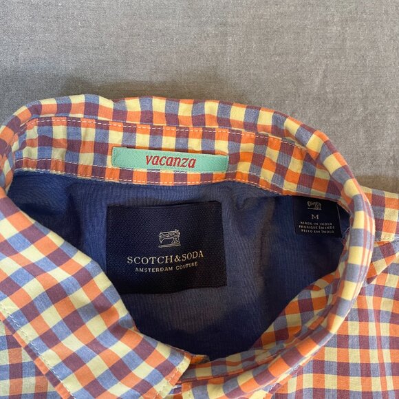 Scotch & Soda Men Medium Long sleeve shirt purple orange yellow handkerchief - Picture 4 of 6